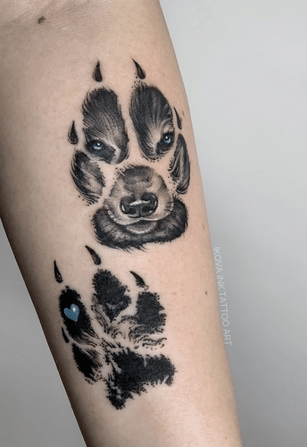 Wolf Paw Print Tattoo