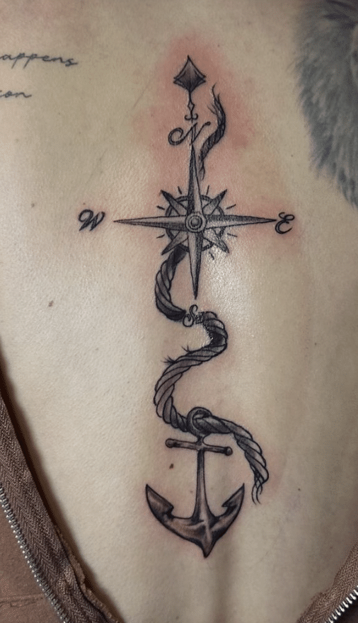 Back With Anchor Tattoo