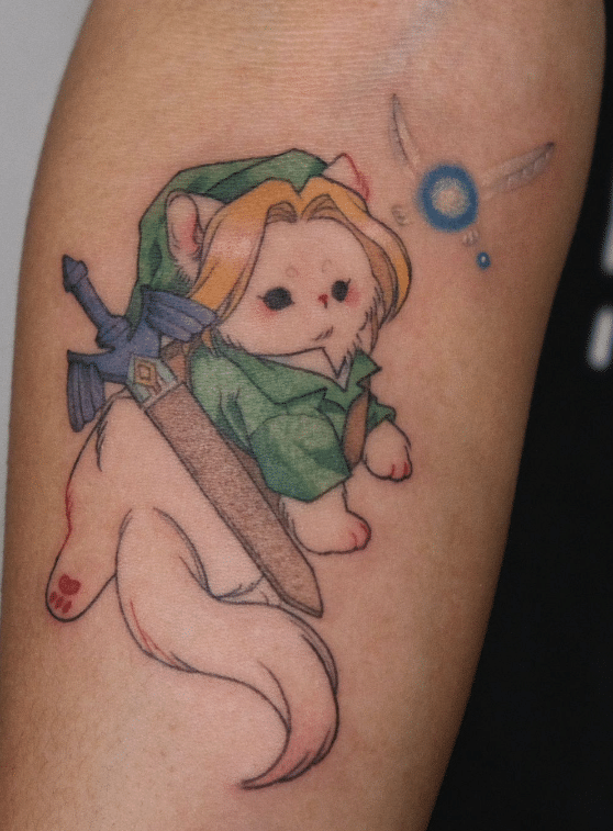 Cat Link Tattoo