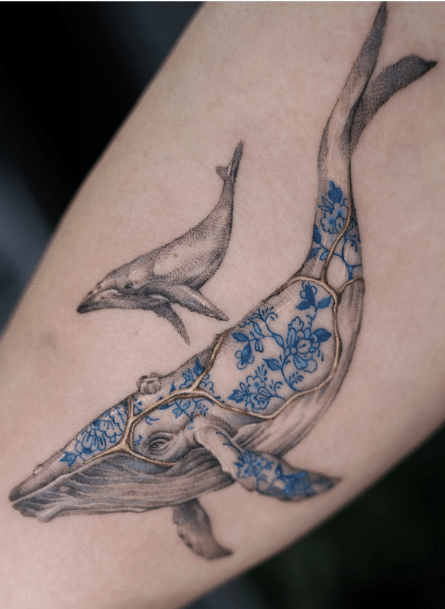 Ceramic Whale Tattoo