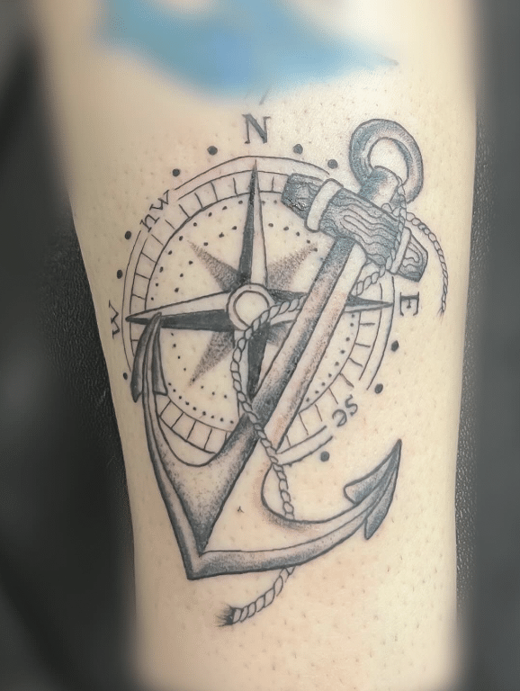 Compass Anchor Tattoo