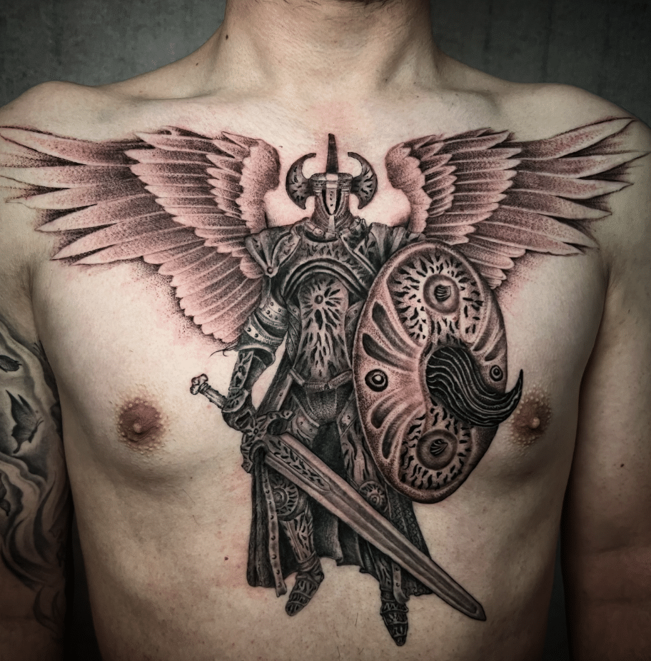 Dark Souls Tattoo On Chest