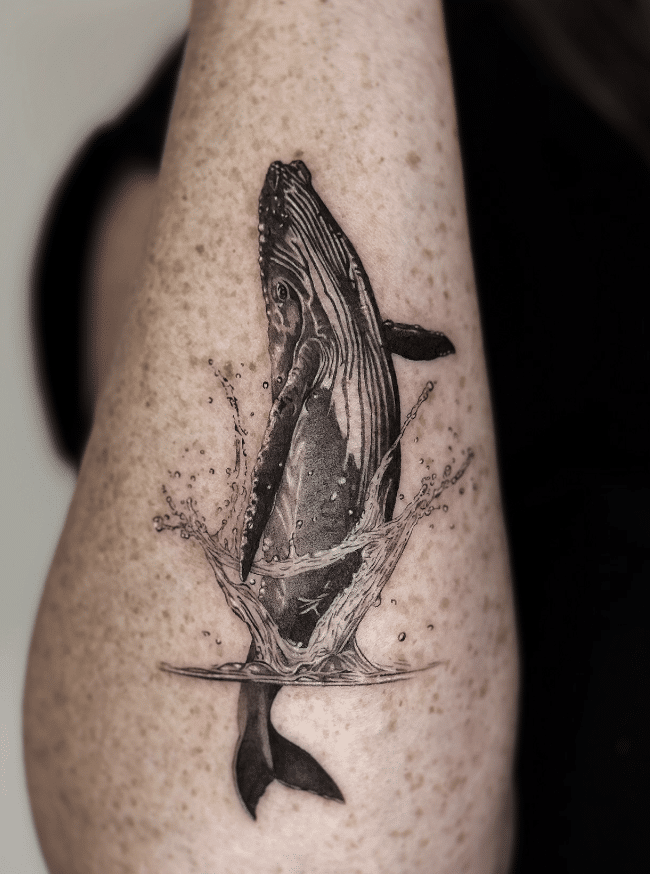 Forearm Whale Tattoo