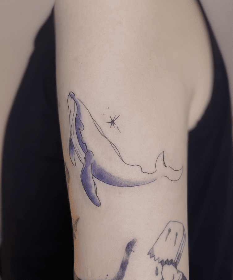 Minimalist Whale Tattoo