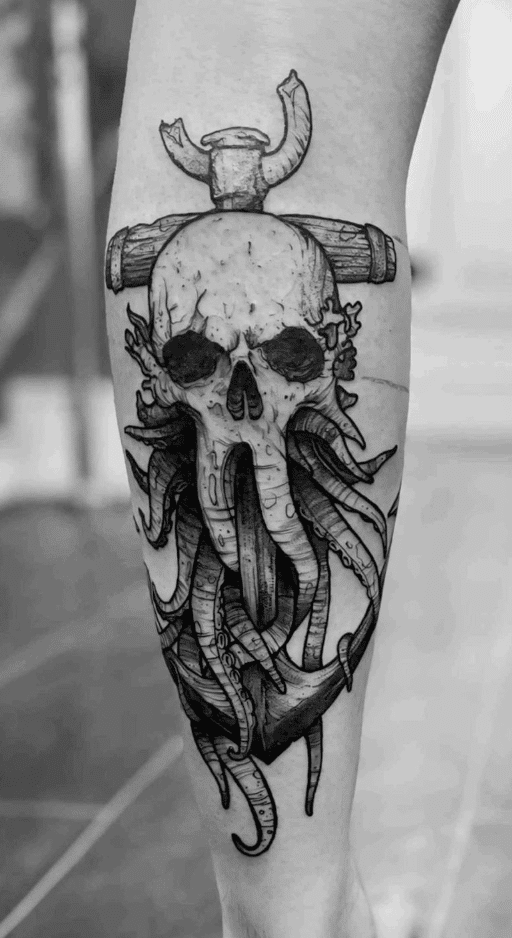 Octopus Pirate Anchor Tattoo