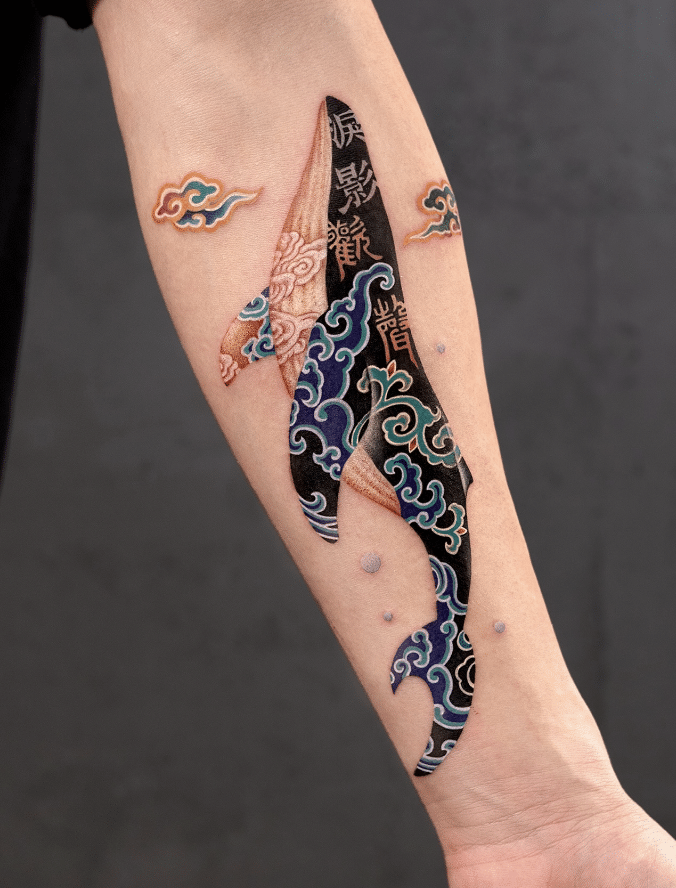 Oriental Whale Tattoo