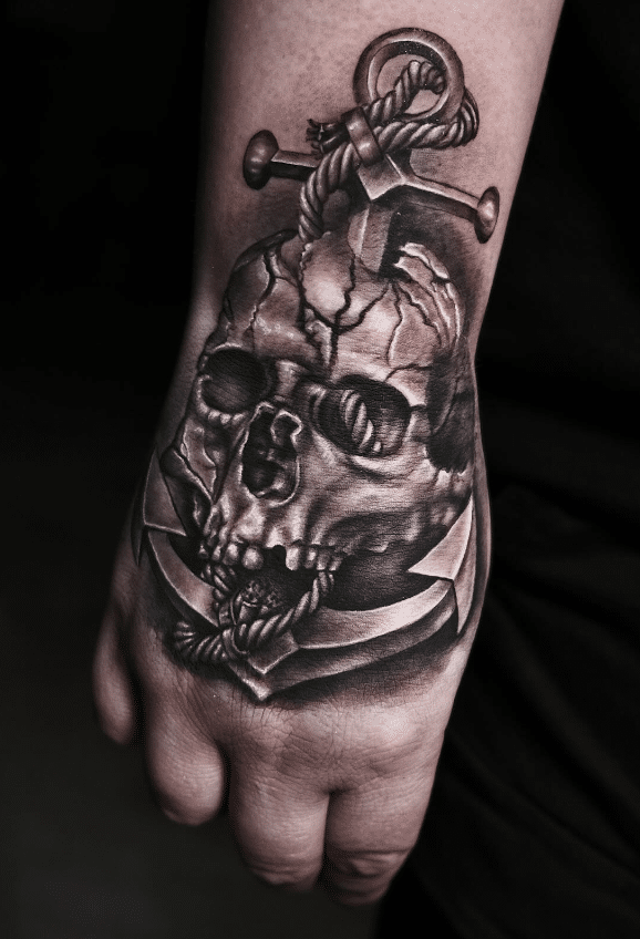 Skull Anchor Tattoo