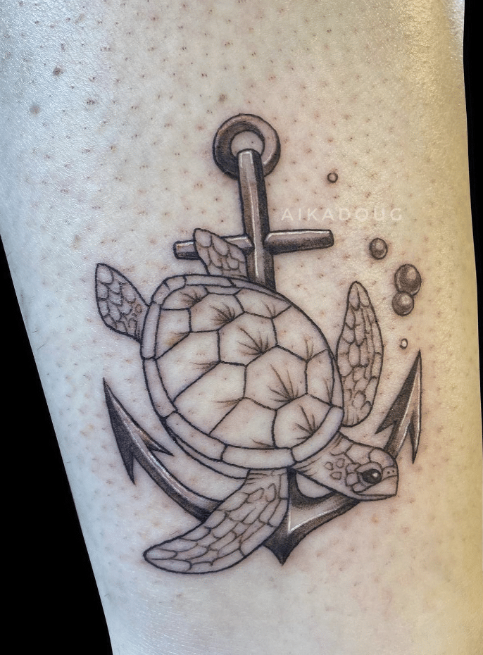 Turtle Anchor Tattoo