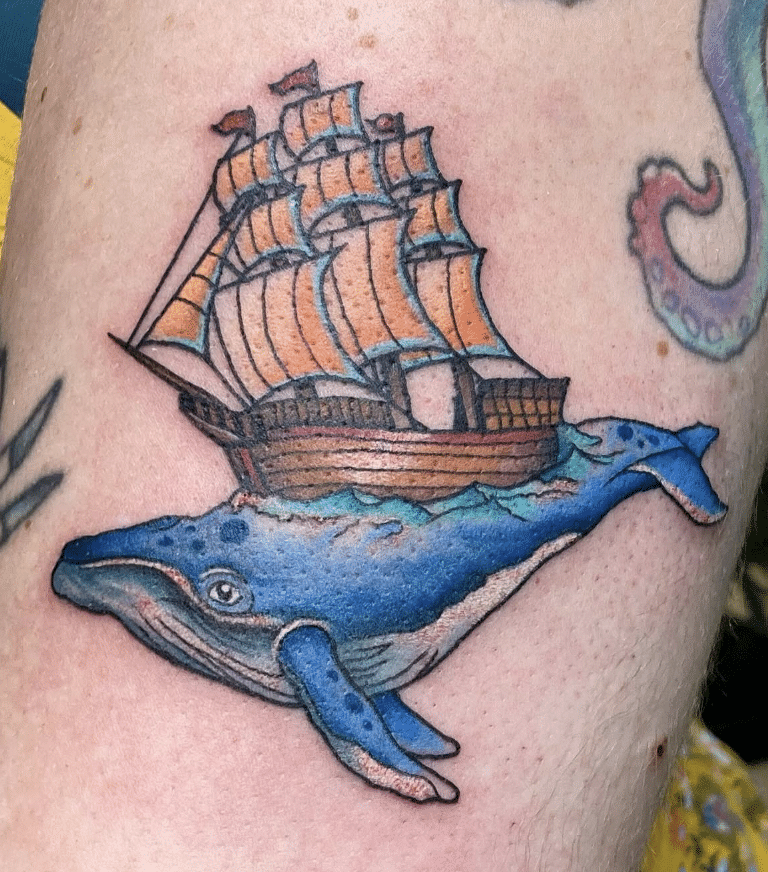 Whale And Boat Tattoo