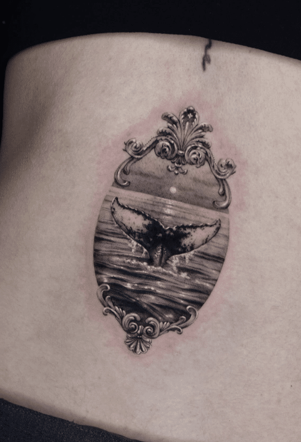 Whale In A Frame Tattoo