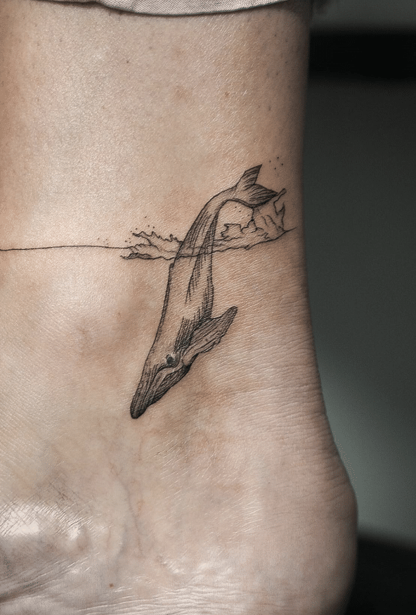 Whale Tattoo On Ankle