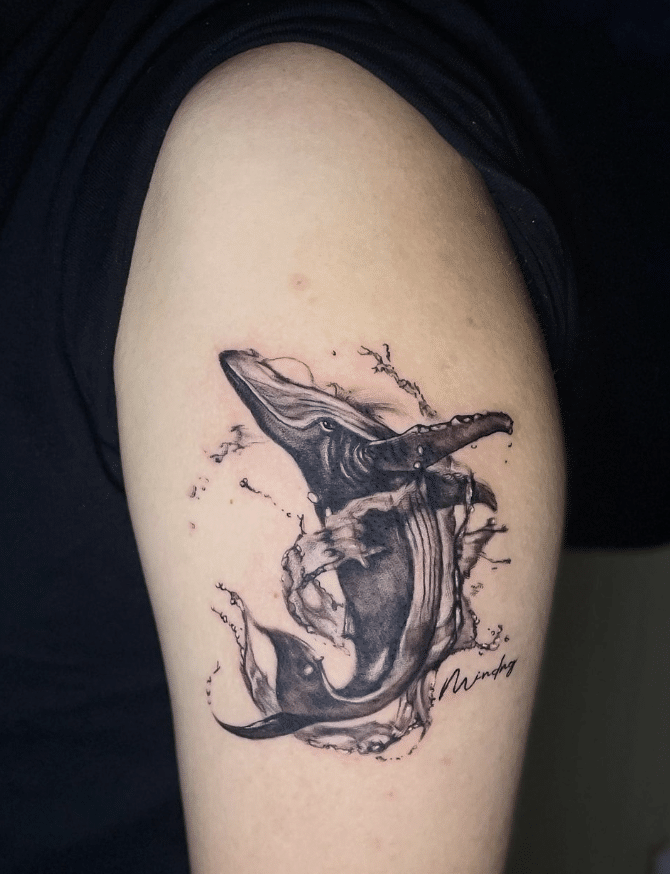 Whale Tattoo On Arm