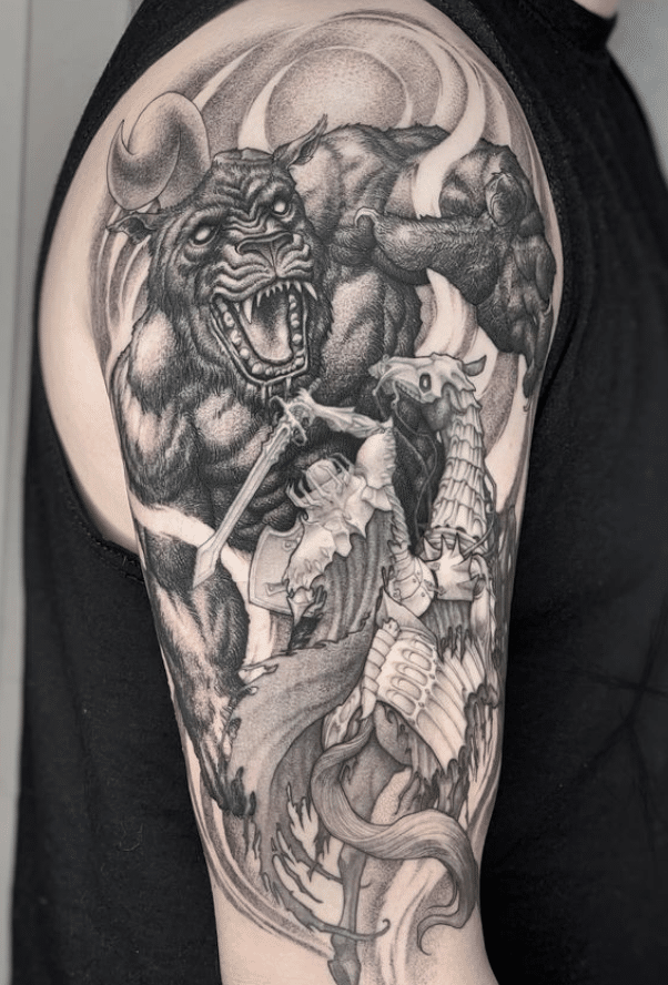 Zodd V Skull Knight Tattoo