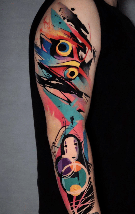 Abstract Studio Ghibli Tattoo 