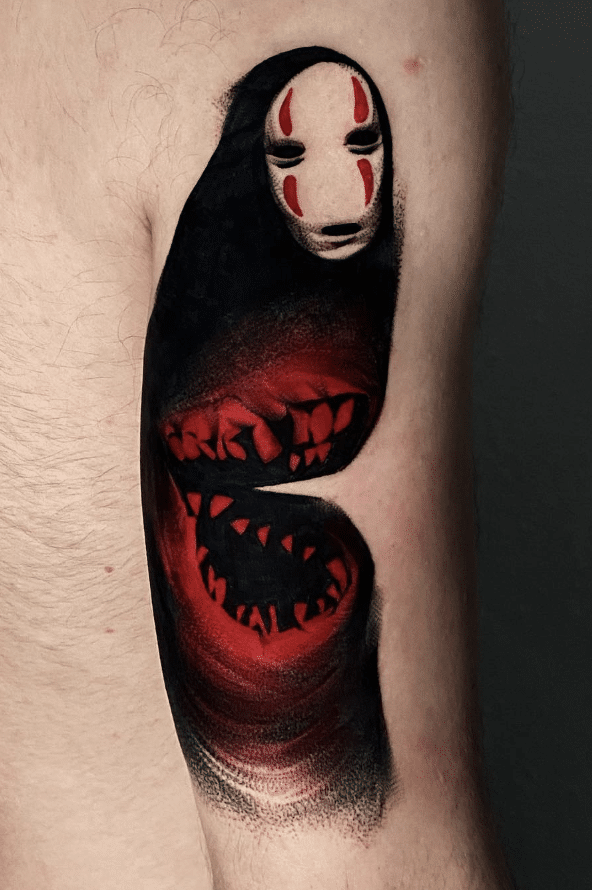 Creepy No Face Tattoo 