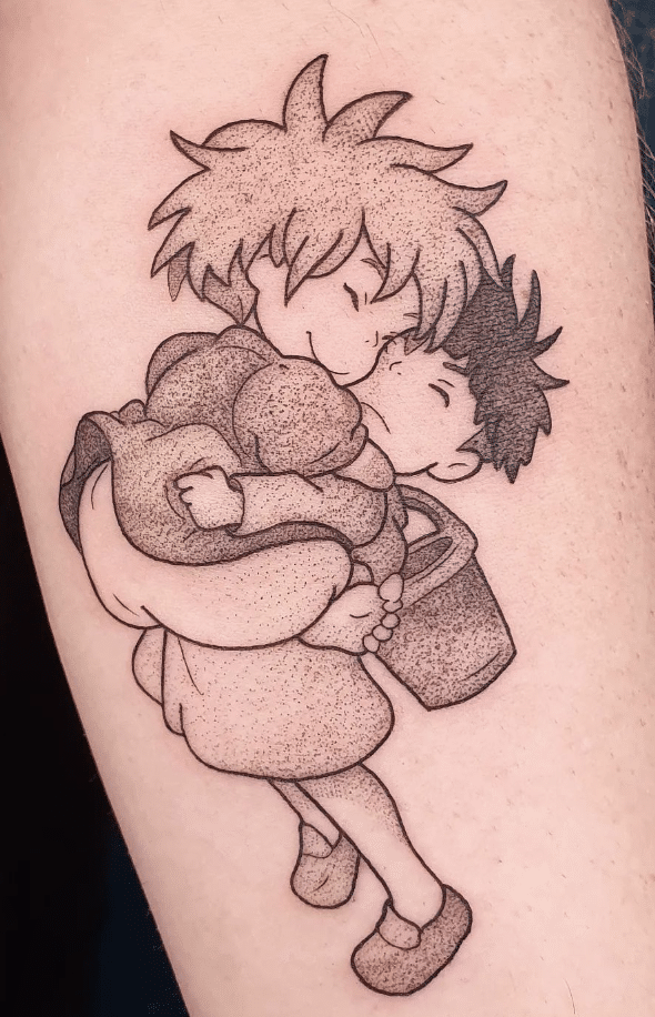 Ponyo On The Cliff By The Sea Tattoo